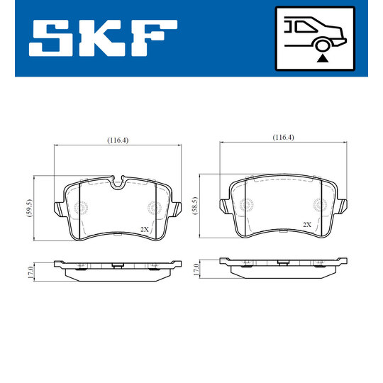 VKBP 90793 E - Piduriklotsi komplekt,ketaspidur 