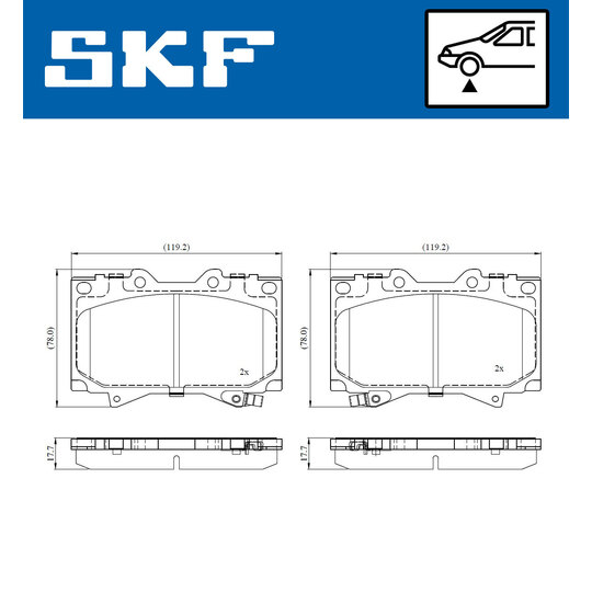 VKBP 80904 A - Bromsbeläggssats, skivbroms 