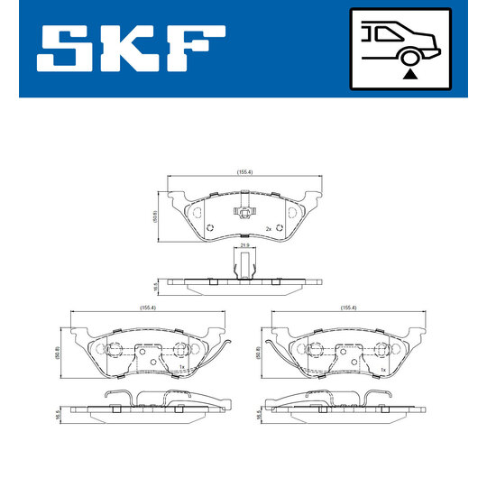 VKBP 90945 - Piduriklotsi komplekt,ketaspidur 