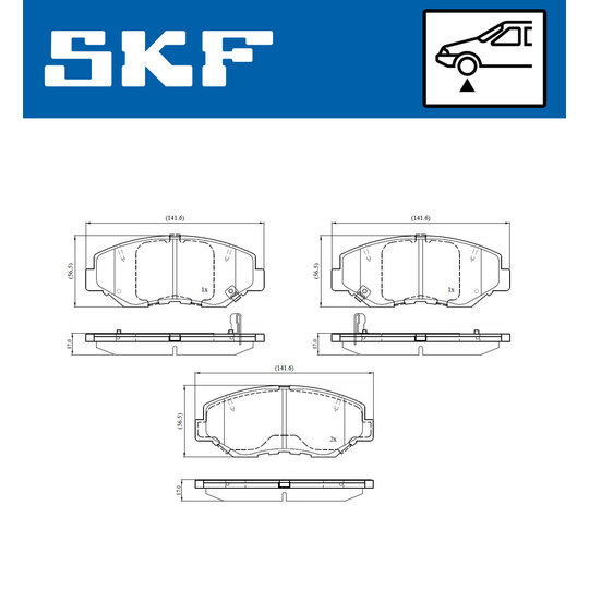 VKBP 80804 A - Piduriklotsi komplekt,ketaspidur 