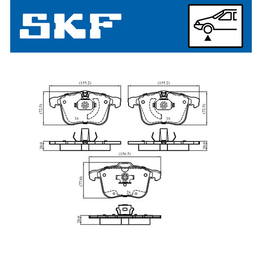 VKBP 80674 - Piduriklotsi komplekt,ketaspidur 