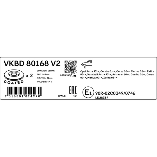 VKBD 80168 V2 - Brake Disc 