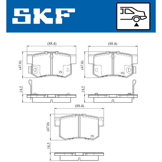 VKBP 90867 A - Bromsbeläggssats, skivbroms 