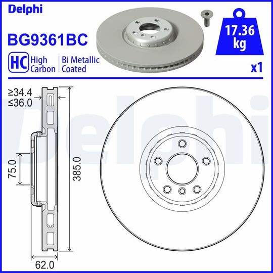 BG9361BC - Bromsskiva 