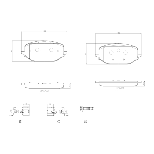 P 61 142 - Brake Pad Set, disc brake 