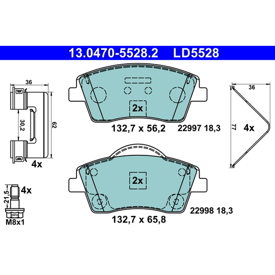 13.0470-5528.2 - Brake Pad Set, disc brake 