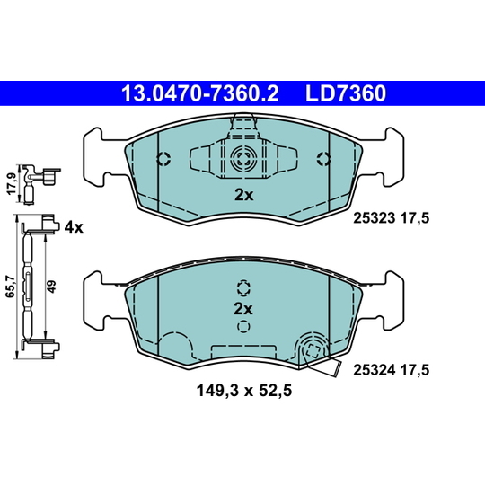 13.0470-7360.2 - Brake Pad Set, disc brake 