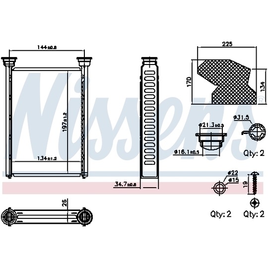 707309 - Heat Exchanger, interior heating 