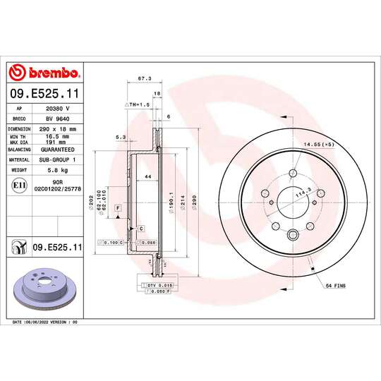 09.E525.11 - Brake Disc 