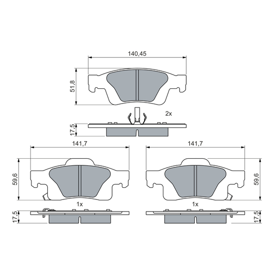 0 986 460 081 - Brake Pad Set, disc brake 