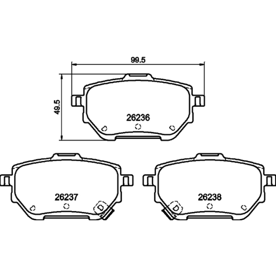 MDB3338 - Brake Pad Set, disc brake 