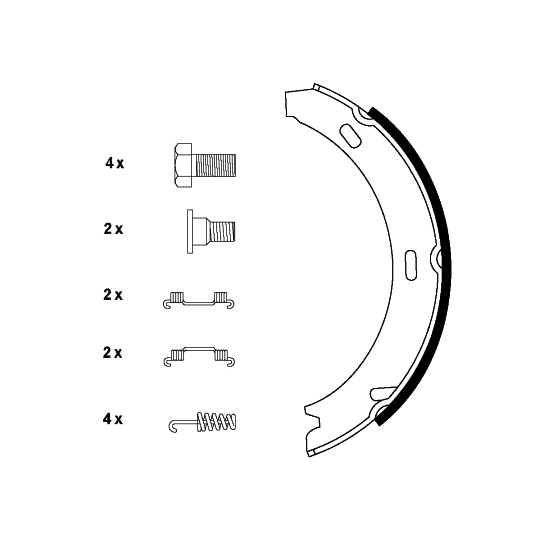 8DA 355 050-341 - Brake Shoe Set, parking brake 