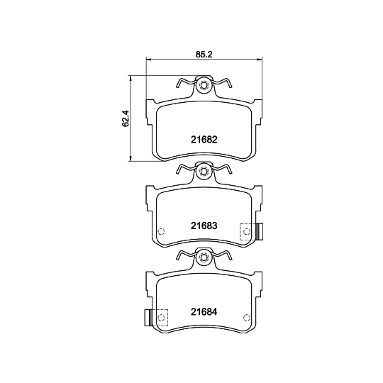 8DB 355 018-611 - Brake Pad Set, disc brake 