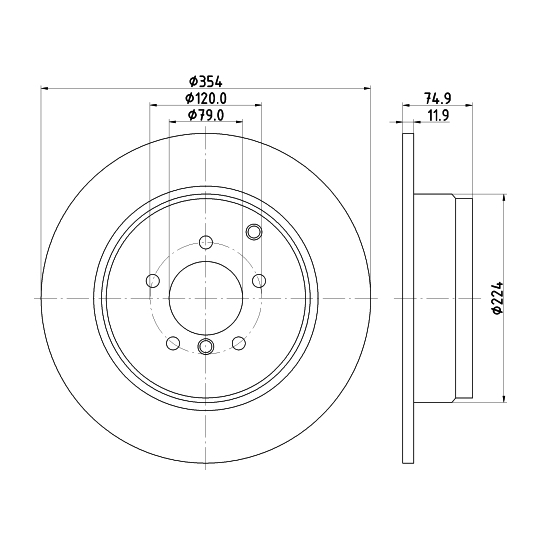 8DD 355 115-171 - Bromsskiva 