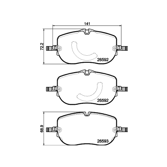 8DB 355 044-261 - Brake Pad Set, disc brake 