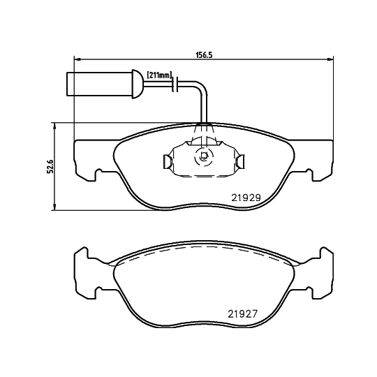 8DB 355 008-321 - Piduriklotsi komplekt,ketaspidur 