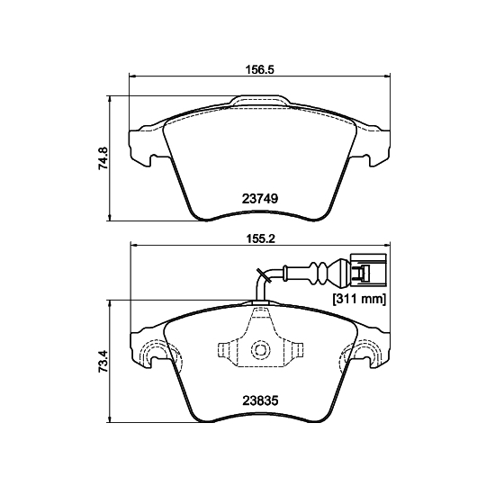 8DB 355 011-621 - Brake Pad Set, disc brake 