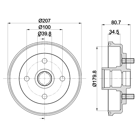 8DT 355 302-061 - Brake Drum 