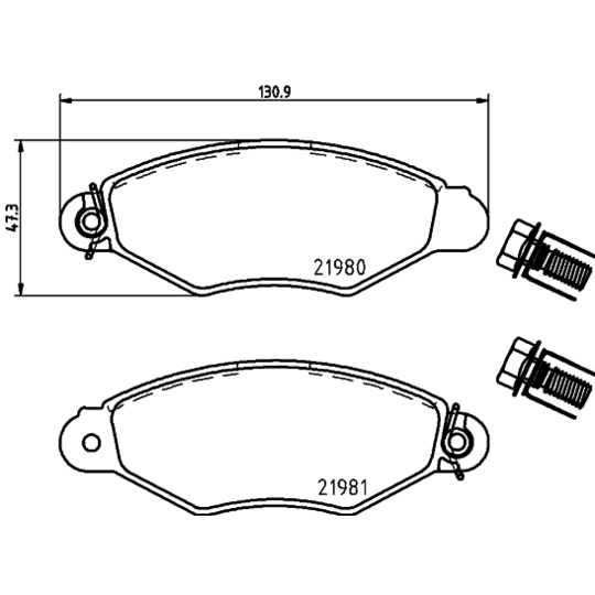 8DB 355 019-311 - Brake Pad Set, disc brake 