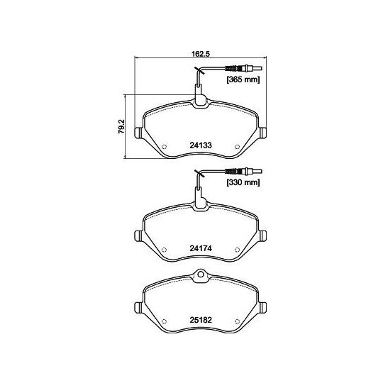 8DB 355 015-621 - Piduriklotsi komplekt,ketaspidur 