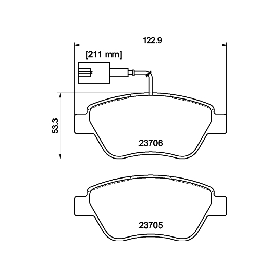 8DB 355 016-071 - Brake Pad Set, disc brake 