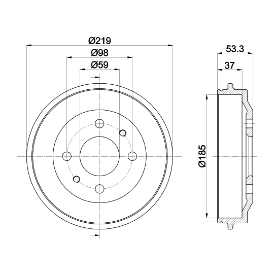 8DT 355 301-961 - Brake Drum 