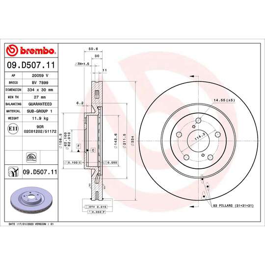 09.D507.11 - Brake Disc 