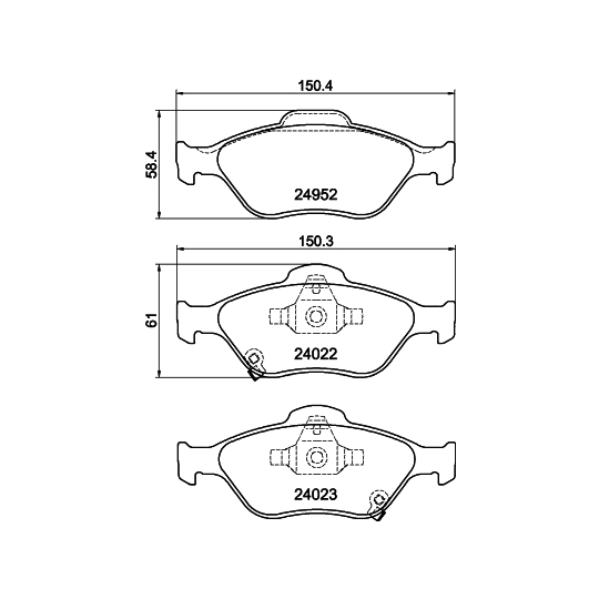 8DB 355 025-321 - Piduriklotsi komplekt,ketaspidur 