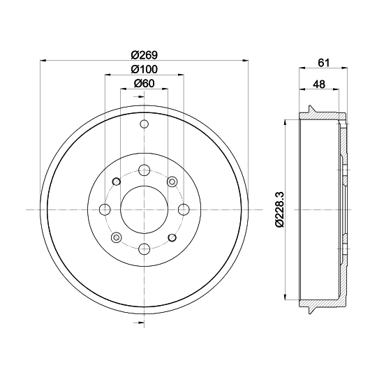 8DT 355 300-651 - Brake Drum 