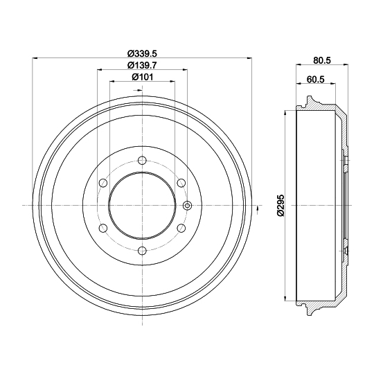 8DT 355 302-961 - Brake Drum 