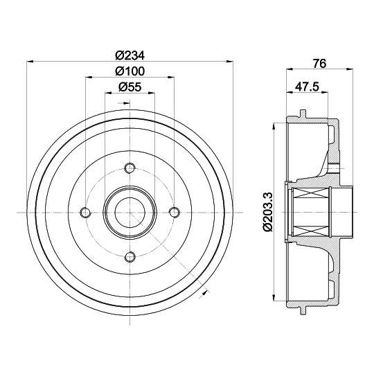 8DT 355 303-321 - Brake Drum 