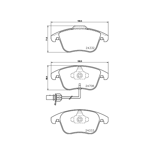 8DB 355 013-861 - Brake Pad Set, disc brake 