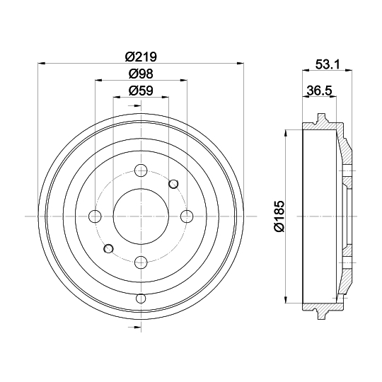 8DT 355 301-431 - Brake Drum 