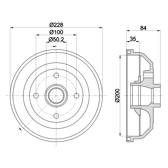 8DT 355 301-551 - Brake Drum 