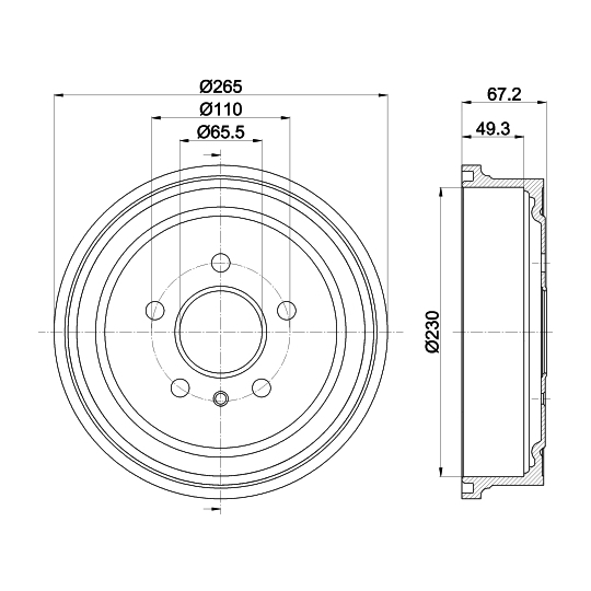 8DT 355 300-271 - Brake Drum 