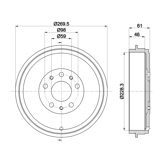 8DT 355 303-211 - Brake Drum 