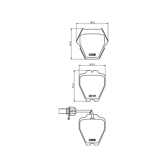 8DB 355 009-031 - Piduriklotsi komplekt,ketaspidur 