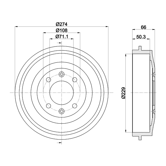 8DT 355 301-231 - Brake Drum 