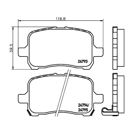 8DB 355 014-661 - Brake Pad Set, disc brake 