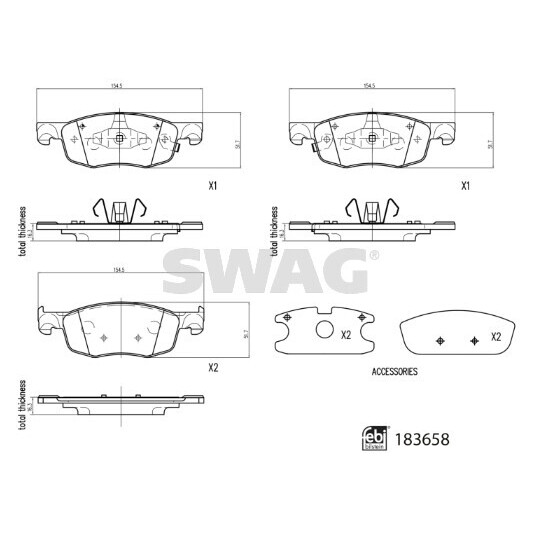 33 10 9110 - Brake Pad Set, disc brake 