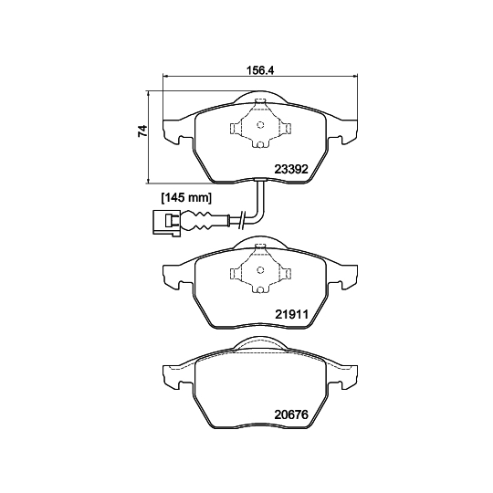 8DB 355 008-471 - Piduriklotsi komplekt,ketaspidur 