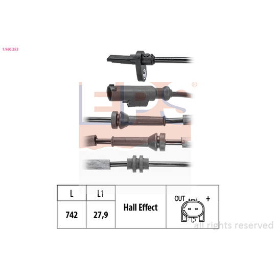 1.960.253 - Sensor, wheel speed 