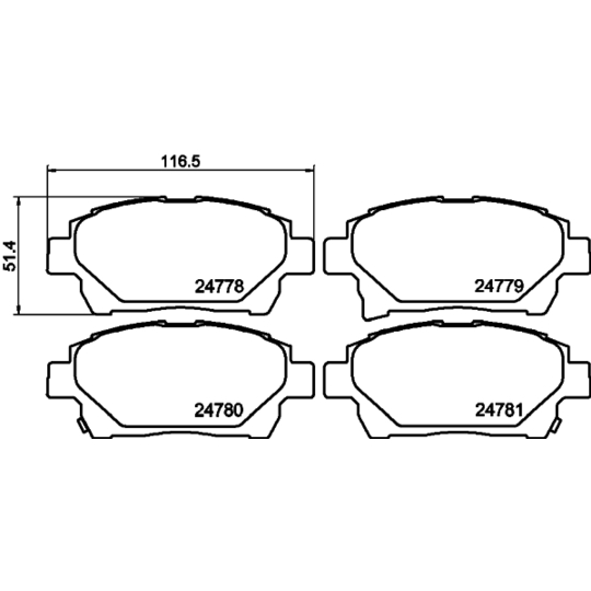 8DB 355 014-601 - Brake Pad Set, disc brake 