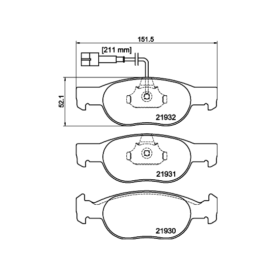 8DB 355 007-921 - Brake Pad Set, disc brake 