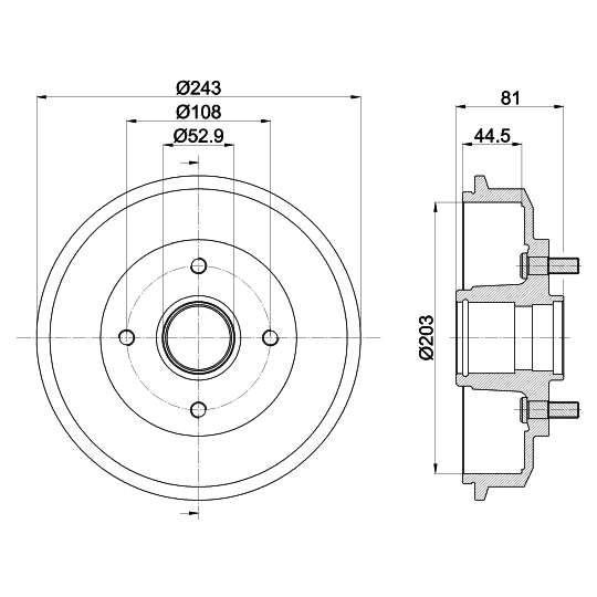 8DT 355 300-261 - Brake Drum 