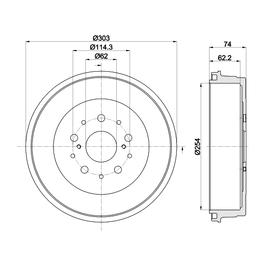 8DT 355 302-511 - Brake Drum 