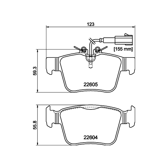 8DB 355 025-881 - Brake Pad Set, disc brake 