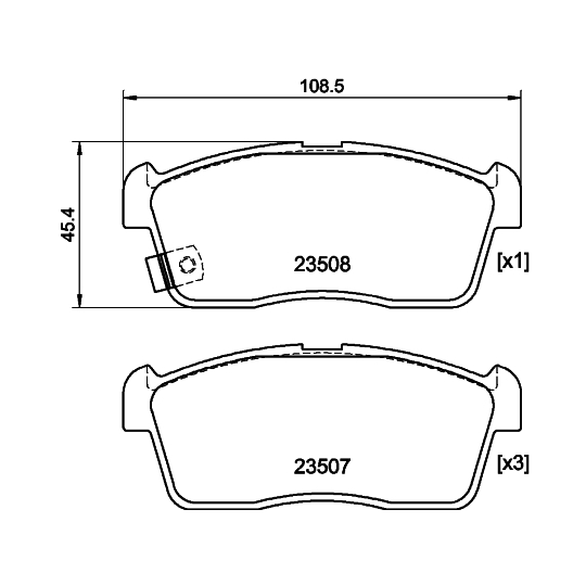 8DB 355 015-071 - Brake Pad Set, disc brake 