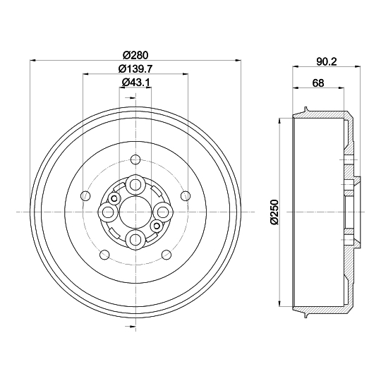 8DT 355 300-881 - Brake Drum 