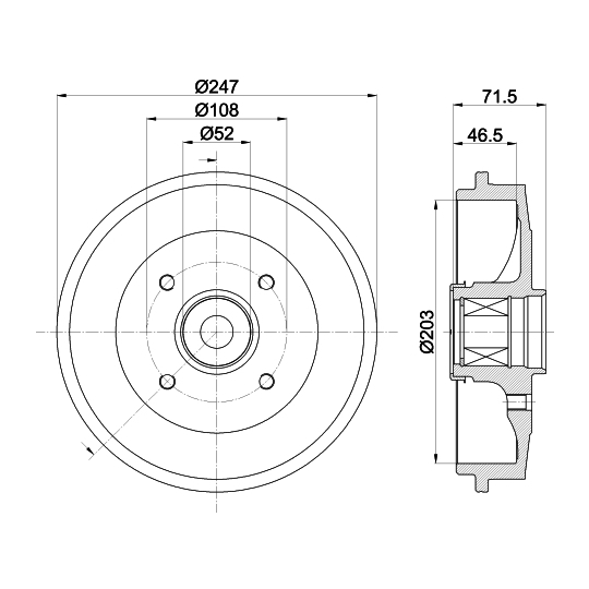 8DT 355 302-781 - Brake Drum 